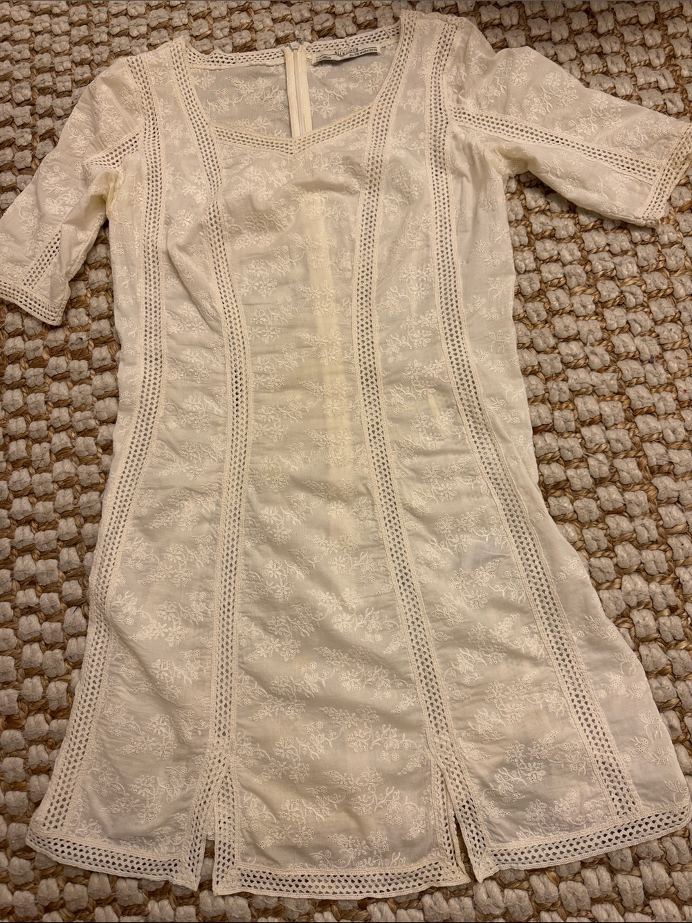 All Saints Cream Lace Panel Short Dress